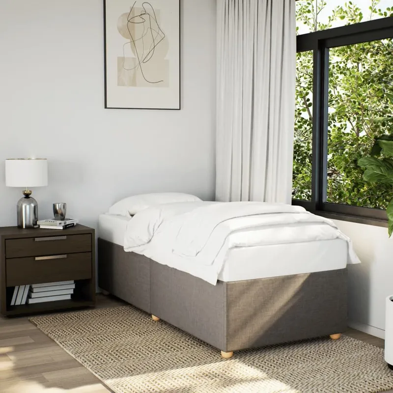 Bettgestell ohne Matratze Taupe 90x200 cm Stoff