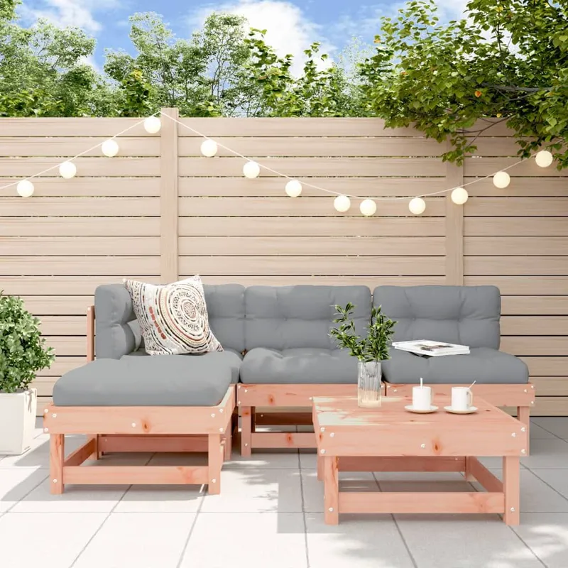 5-tlg. Garten-Lounge-Set Massivholz Douglasie