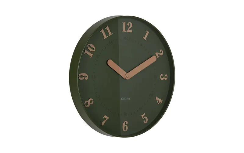 KARLSSON Wanduhr Amena 40 cm, Luxury Green
