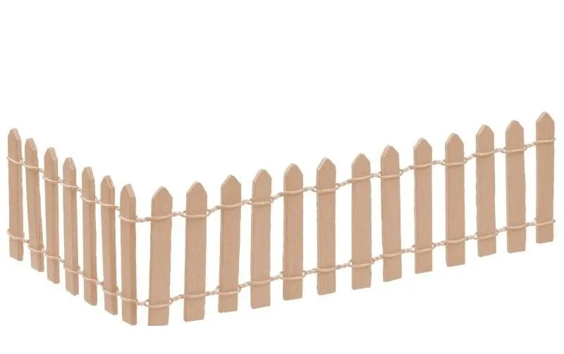 HobbyFun Mini-Utensilien Garten Zaun 25 x 5 cm, natural