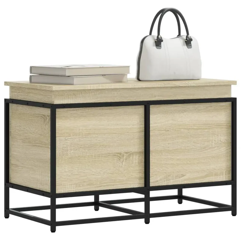 Boîte de rangement avec couvercle chêne sonoma bois ingénierie