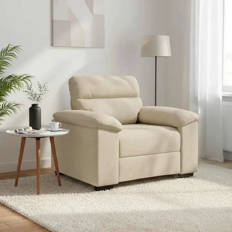 Canapé/Fauteuil crème 100x81x84 cm tissu