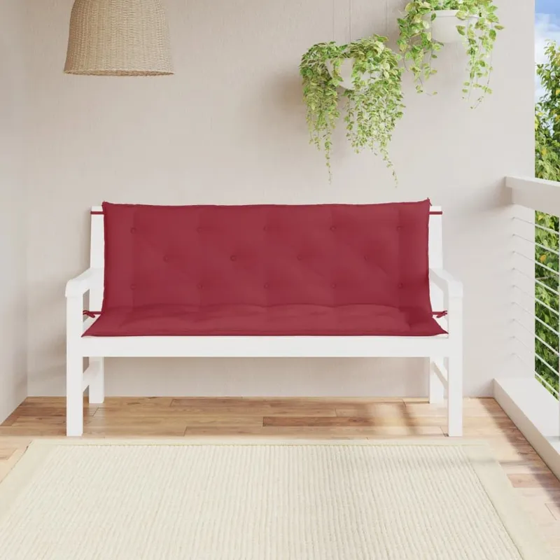 Gartenbank-Auflagen 2 Stk. Weinrot 150x50x7 cm Oxford-Gewebe