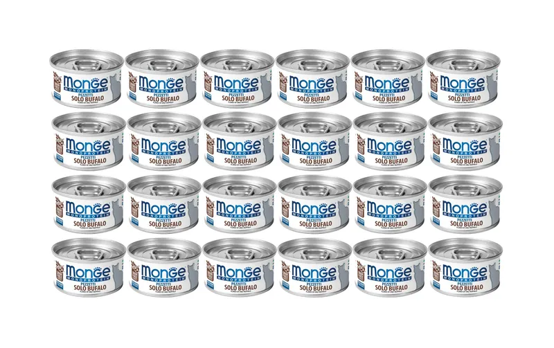 Monge Nassfutter Katze Monoprotein Büffel 24 x 80 g