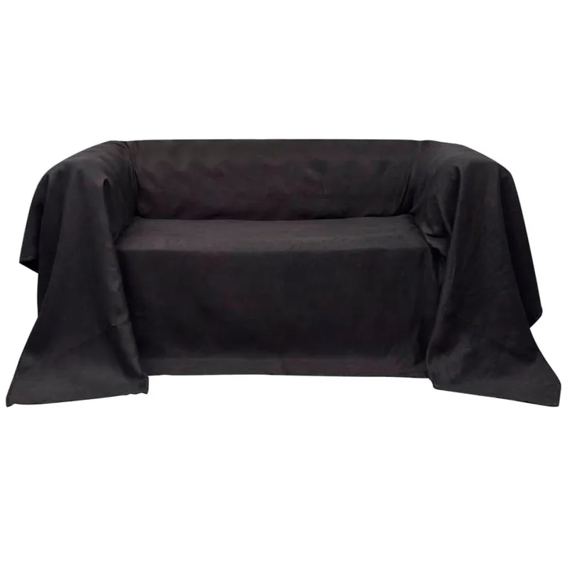 Micro-Suede Sofaüberwurf Tagesdecke antracite 270 x 350 cm