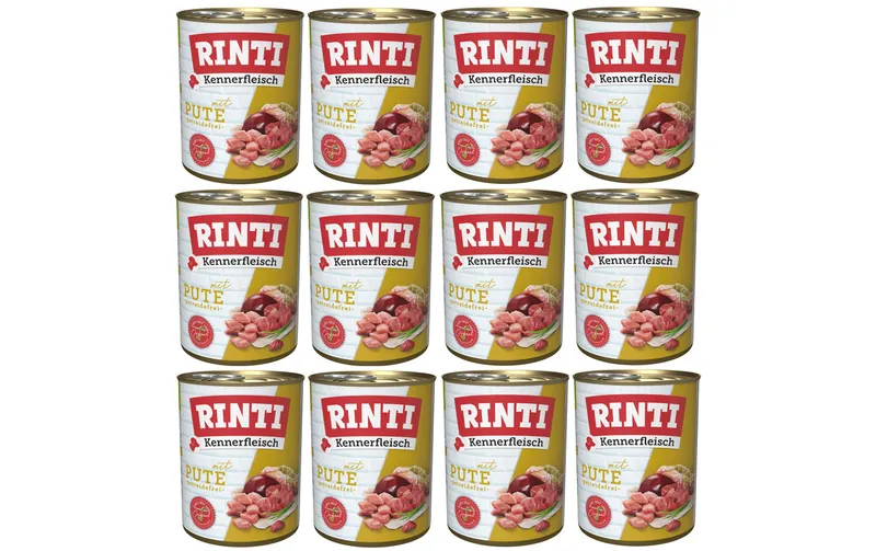 Rinti Nassfutter Kennerfleisch pur Dose Pute, 12 x 800 g