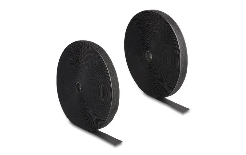 Delock Klettband 25m x 25mm Strapazierfähig noir