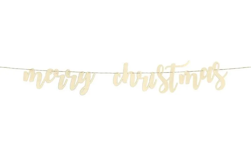 Partydeco Weihnachtsdeko Holzgirlande Merry Christmas Weihnachten