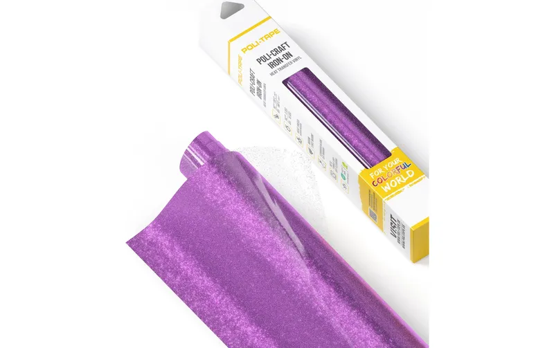 Poli-Tape Aufbügelfolie Pearl Glitter, 30.5 x 61 cm, Lavendel
