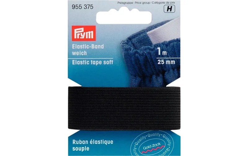Prym Elastikband 25 mm, noir