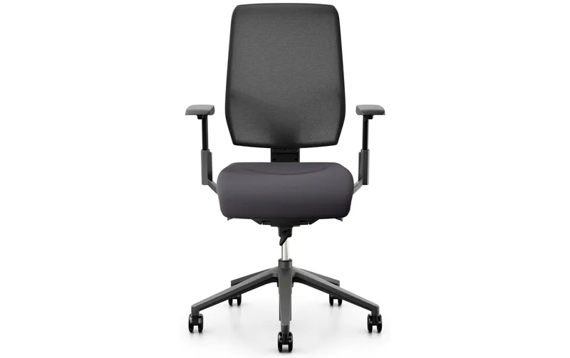 Giroflex office chair 68 with Netzrücken and armrests, Charcoal