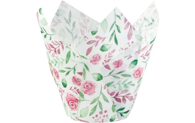 Demmler Muffin Backform Tulip Wraps Rose 24 pieces