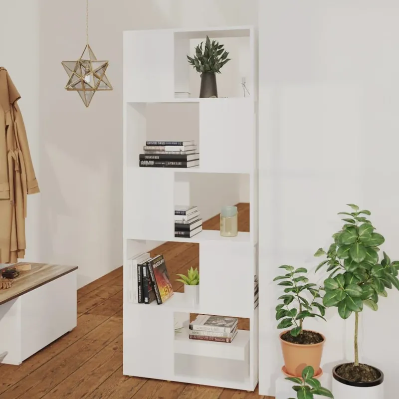 Bücherregal Raumteiler bianco 60x24x155 derivato del legno
