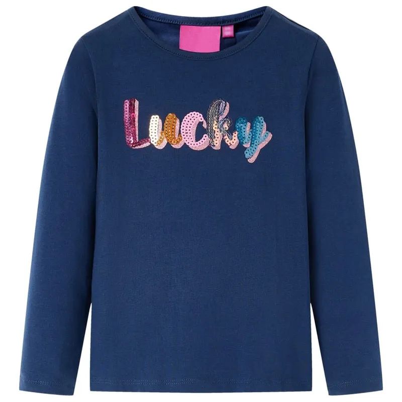 T-shirt enfants à manches longues bleu marine 104