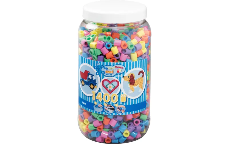 Hama Bügelperlen Maxi Pastell-Mix, 1400 Stück