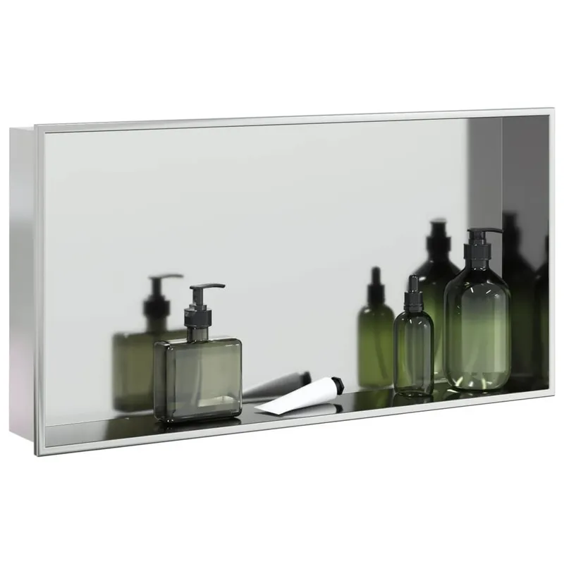 Niche de douche argenté brossé 62x32x9 cm acier inoxydable