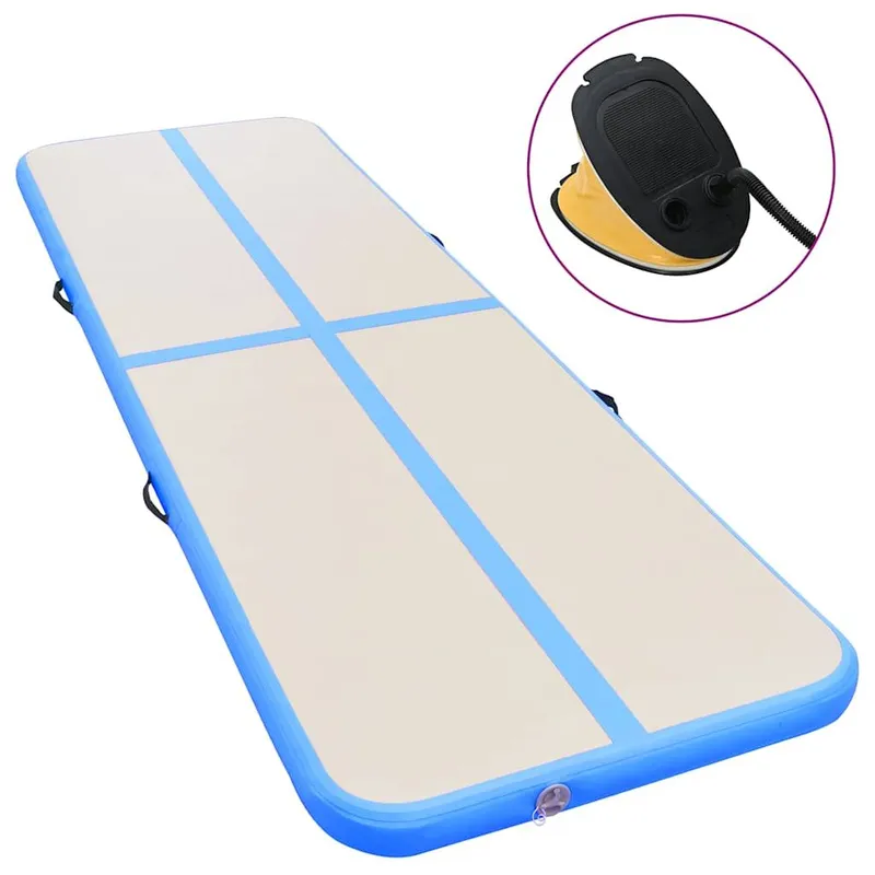 Aufblasbare Gymnastikmatte mit Pumpe 600x100x10 cm PVC blue