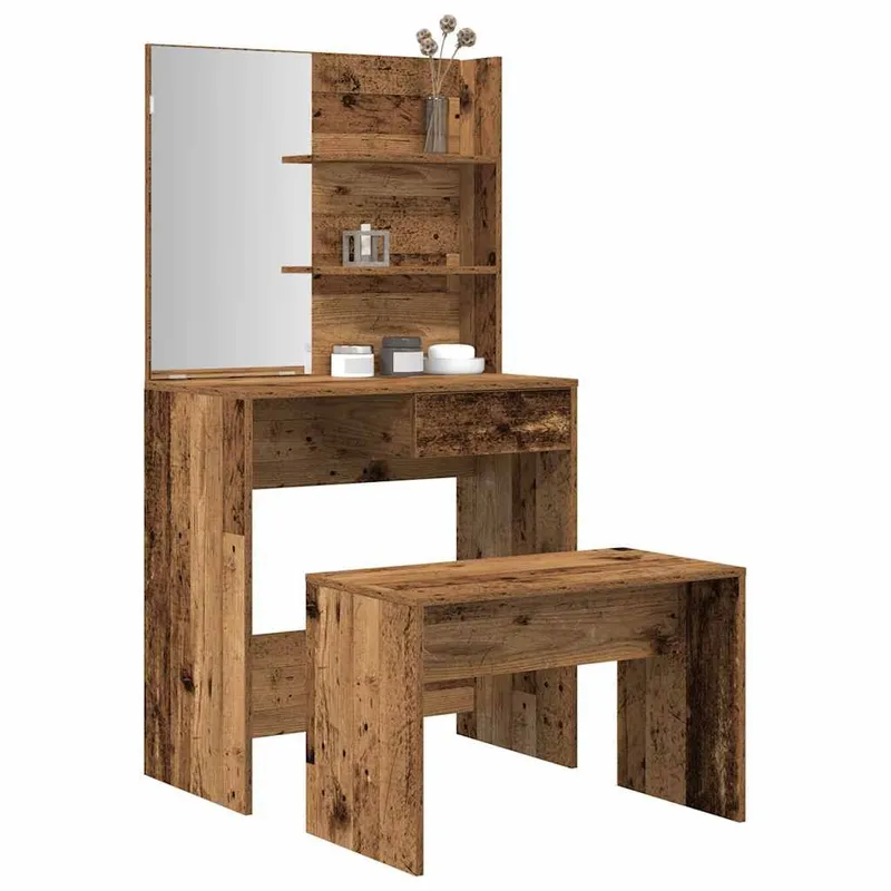 Schminktisch-Set Altholz-Optik derivato del legno