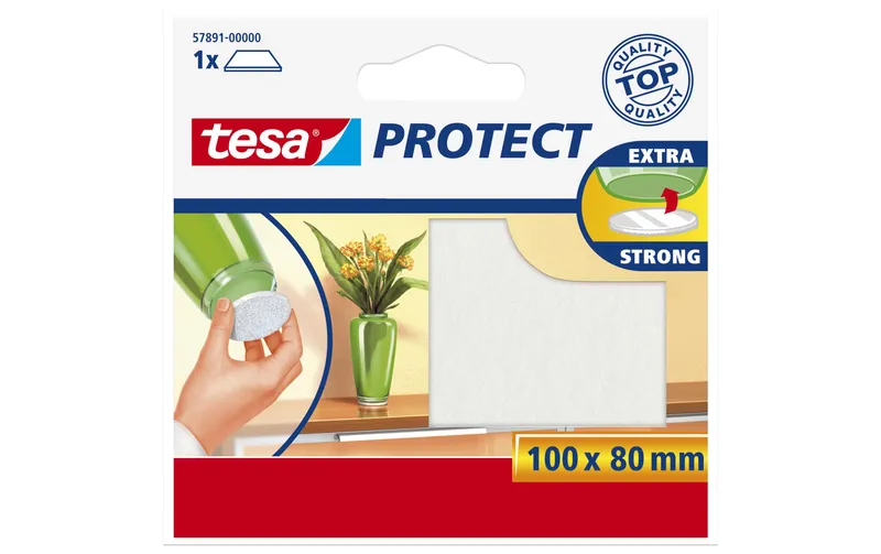 tesa Stuhlbeingleiter Protect 100 x 80 mm, 1 Stück, Weiss