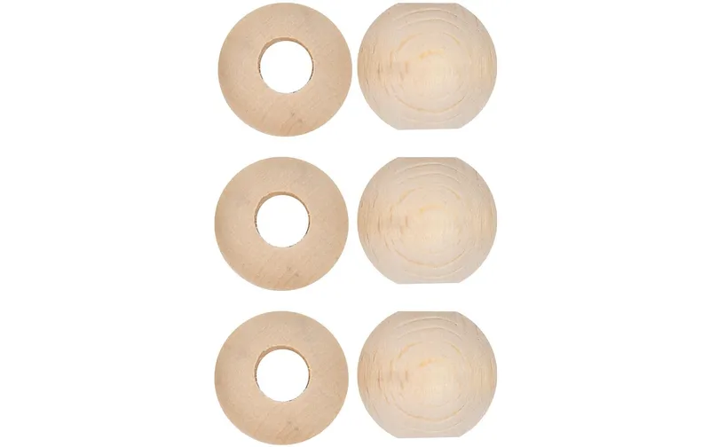 lalana Holzperlen Hölzerne Perlen 25 mm, 6 pièces