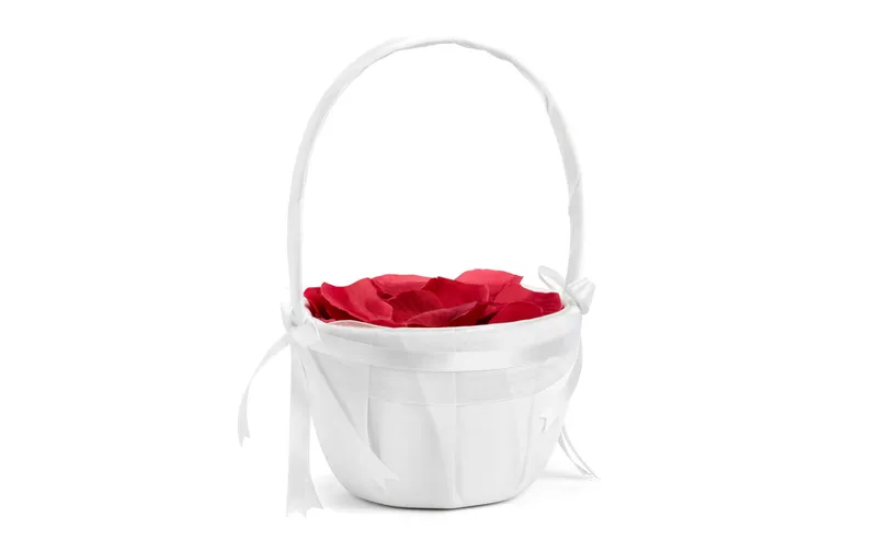Partydeco Hochzeitsaccessoire Korb pour Rosenbüten 26 cm, blanc