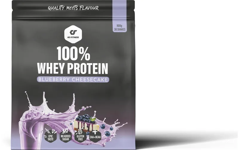 Go Fitness Pulver 100% Whey Protein Blaubeeren/Cheesecake 900 g