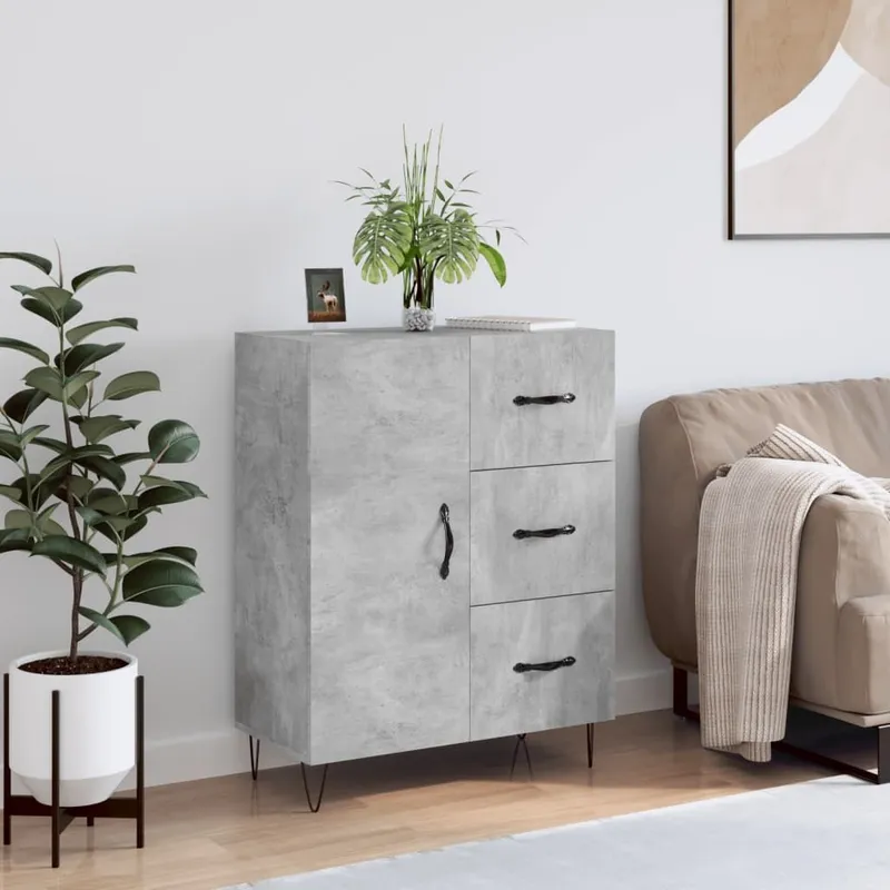 Sideboard Betongrau 69,5x34x90 cm derivato del legno