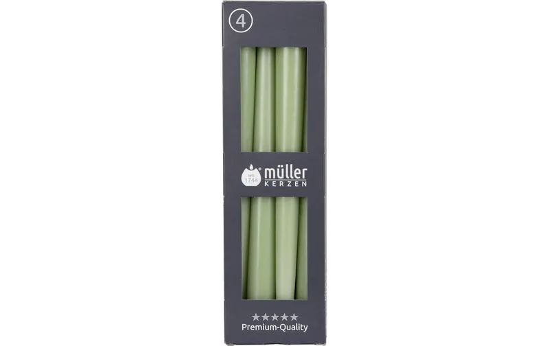 müller Kerzen Kerzenset glatt 24.5 cm x 2.2 cm, Bambus, 4 pezzi, Bambus