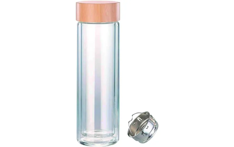 alpina verrekaraffe avec Holzdeckel 0.45 l, transparent
