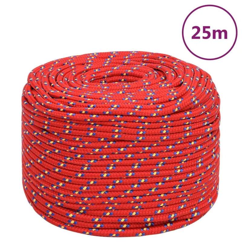 Corde de bateau Rouge 10 mm 25 m Polypropylène