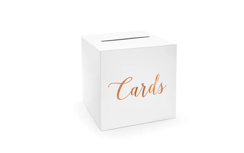 Partydeco Hochzeitsaccessoire Kartenbox 24 x 24 cm, blanc/Rosegold