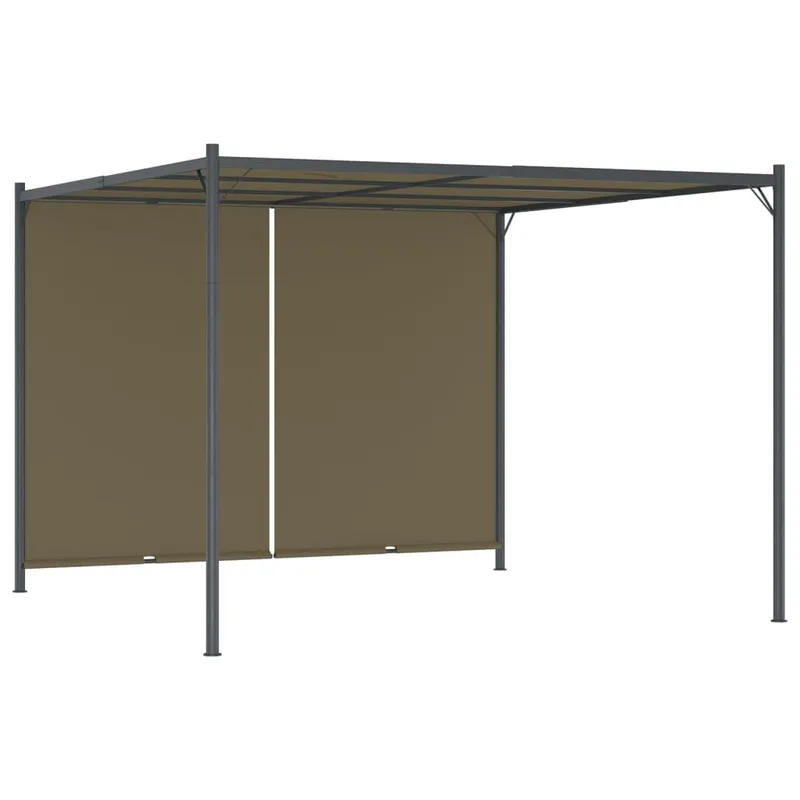 Gartenpergola mit retractablem Dach 3x3 m Taupe 180 g/m²