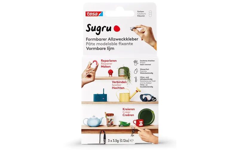 Sugru by Tesa Formbarer Allzweckkleber 3 x 3.5 g, blanc