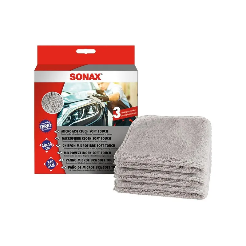 Sonax Mikrofasertuch soft touch, 40 x 40 cm, 3 Stk.