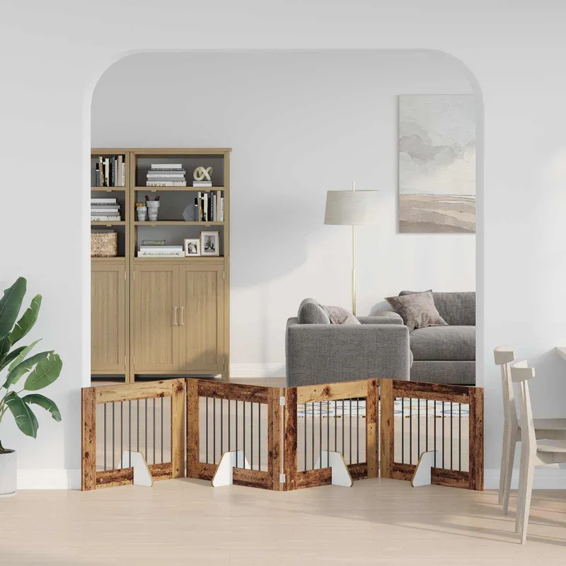 Klappbares Hundetor con Ständern 4 pz. legno antico 321 cm