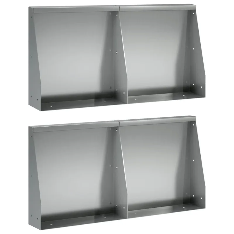 Mur de soutènement 4 pc 40 x 12 x 30 cm Acier galvanisé Argenté