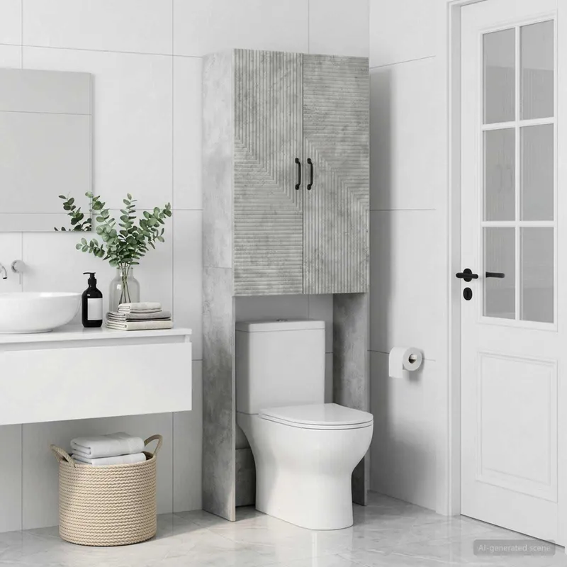 Armoire de toilette HAARLEM Gris béton 66 x 25,5 x 190 cm