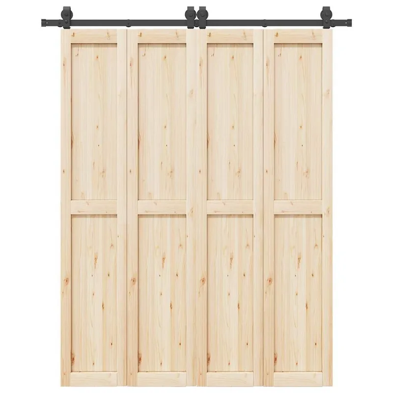 Schiebetürbeschlag-Set 183 cm Stahl Schwarz
