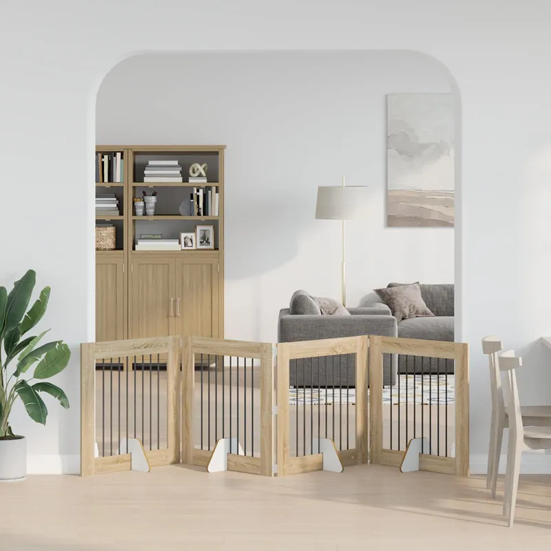 Klappbares Hundetor con Ständern 4 pz. rovere Sonoma 321 cm