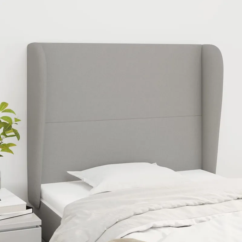 Testiera con Ali Grigio Chiaro 103x23x118/128 cm Tessuto