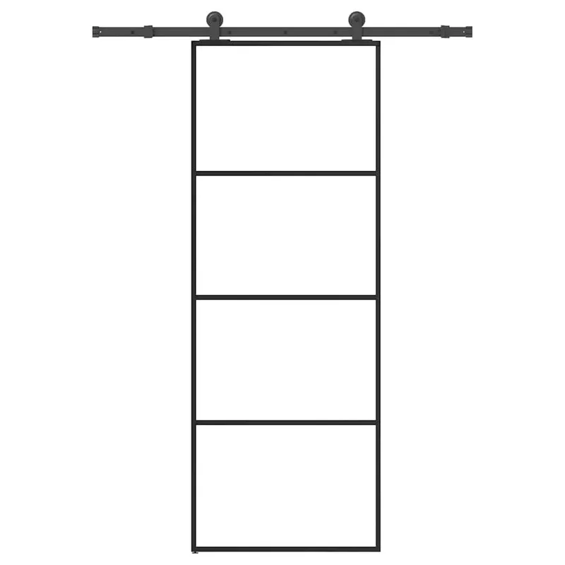 Porte coulissante avec kit de quincaillerie 76x205 cm Verre ESG