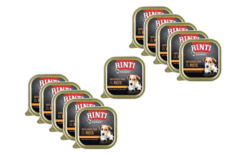 Rinti Nassfutter Feinest Geflügel Pur & Reis, 11 x 150 g