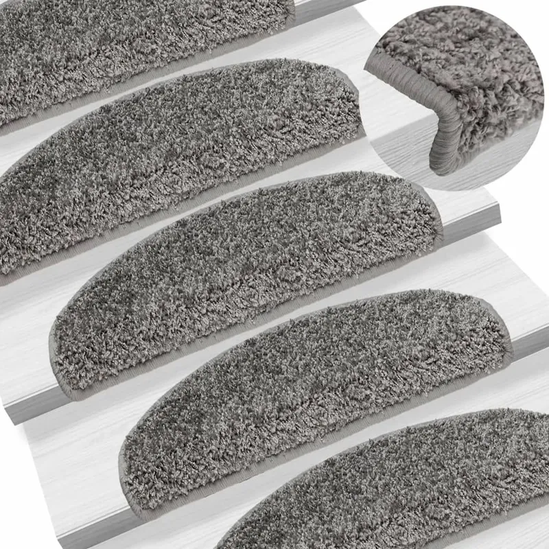 Stufenmatten 15 Stk. 65x21x4 cm Grau Halbrund Groß
