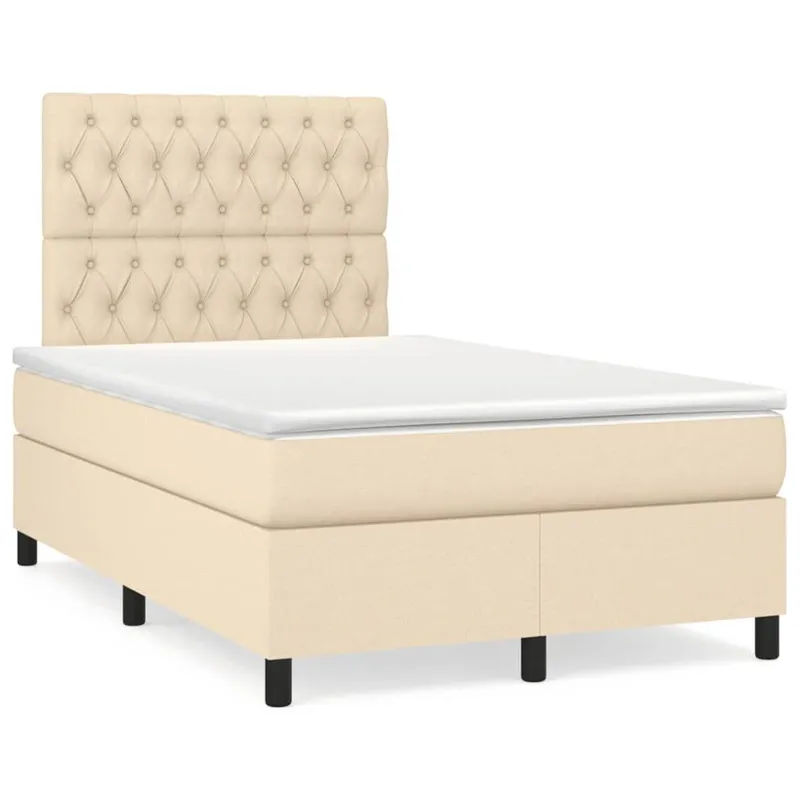letto boxspring mit Matratze Creme 120x190 cm tessuto