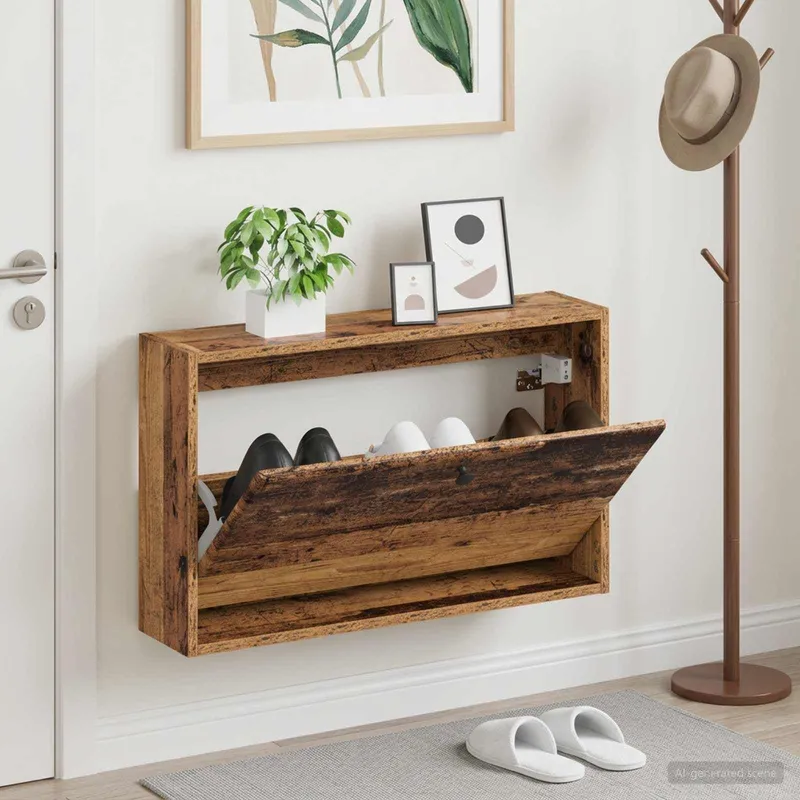 Wandmontierter Schuhschrank BREDA 71 x 17 x 43 cm engineered wood