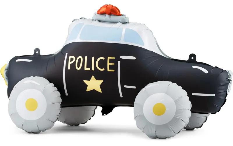 Partydeco Folienballon Polizeiauto inkl. Strohhalm 90 x 41 cm, 1 Stk