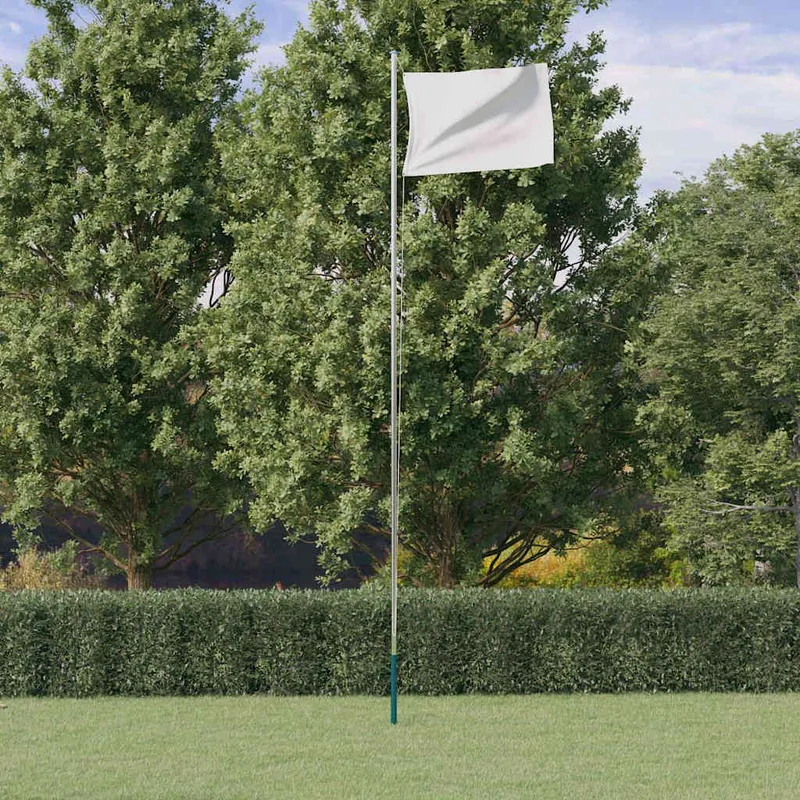 Fahnenmast Teilbar Silbern 6,08 m Aluminium