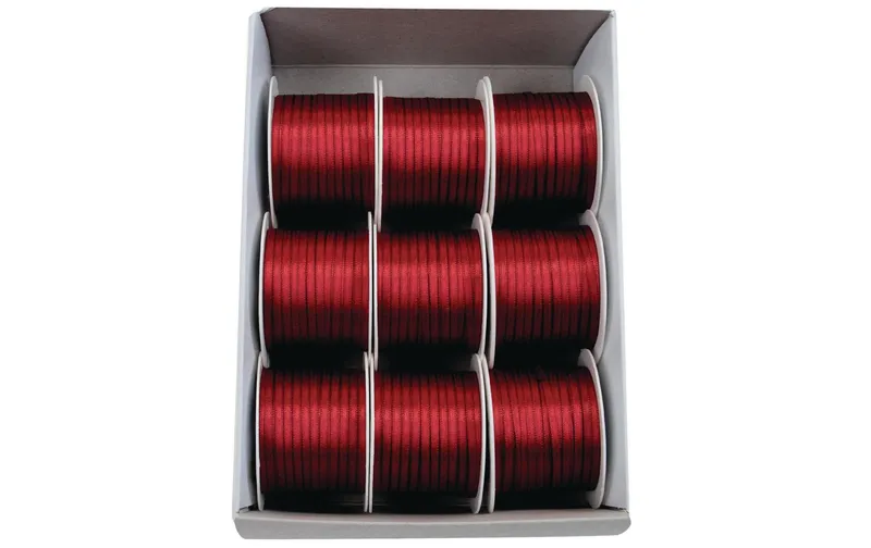 GOLDINA Satinband Doppelsatin-Band 3 mm x 10 m, Rot