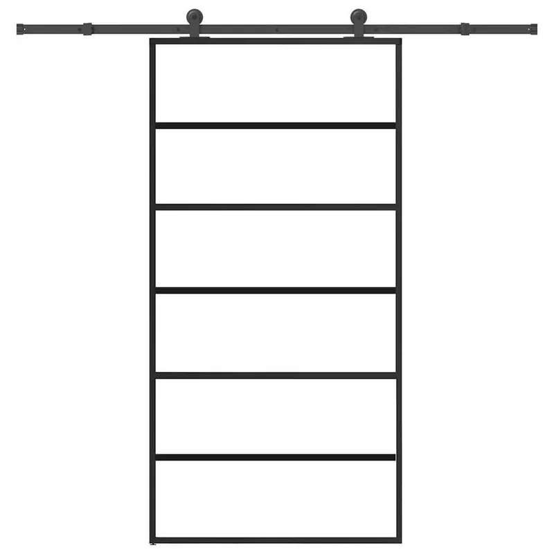 sliding door with Beschlag 102x205 cm ESG-glass & aluminium