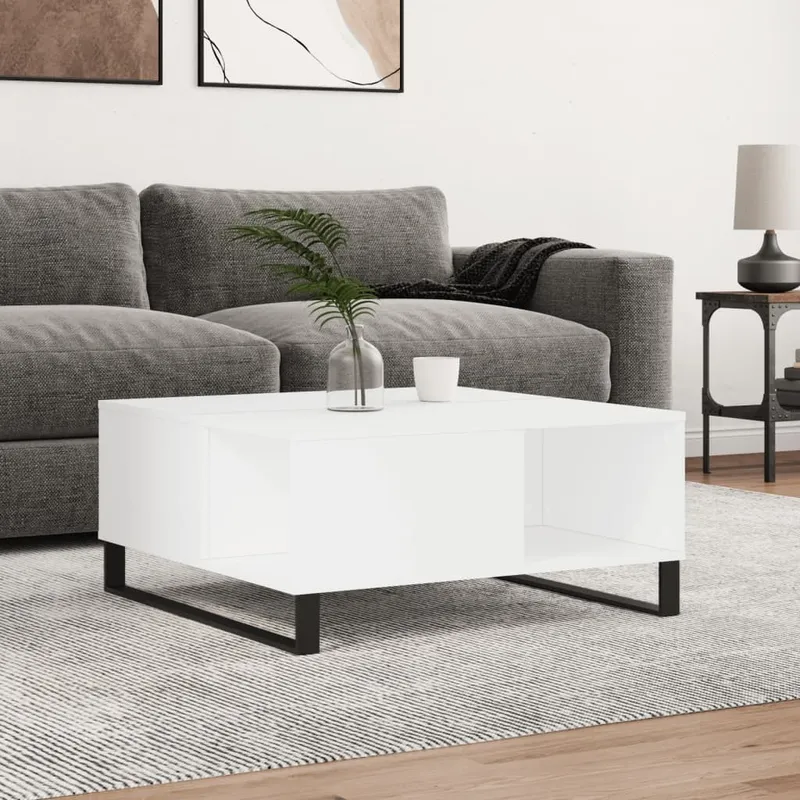 Couchtisch bianco 80x80x36,5 cm derivato del legno